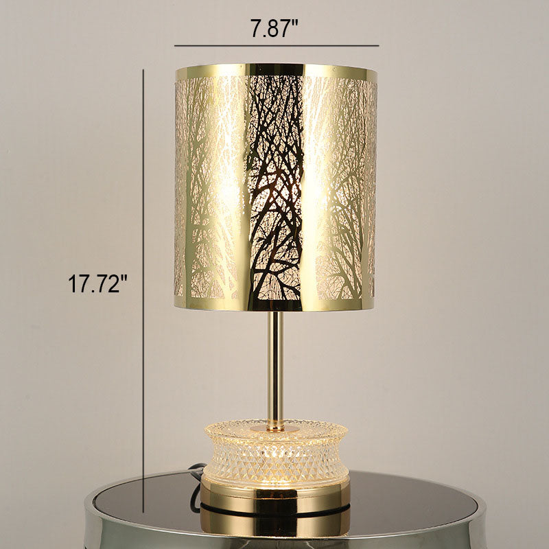 Lampe de table moderne de luxe en acier inoxydable sculpté à 1 lumière en acrylique 