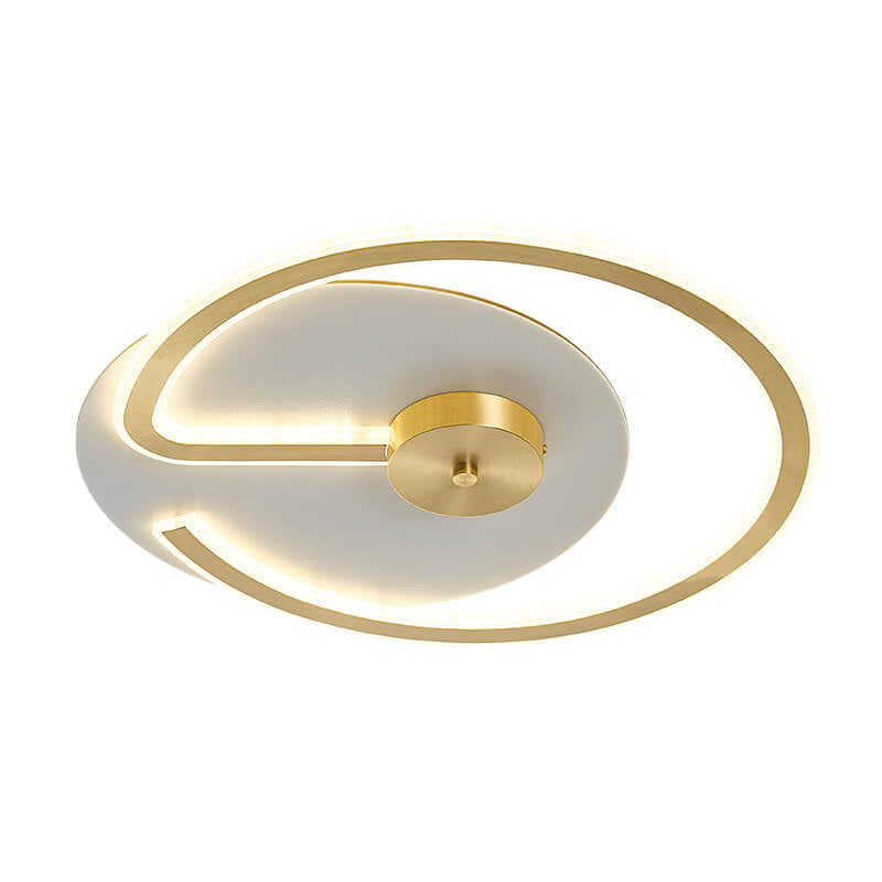 Modern Brass Acrylic Circle LED Flush Mount Ceiling Light