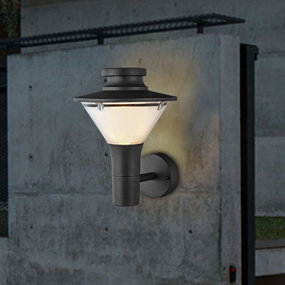 Lampe d'applique murale de patio à 1 lumière à colonne géométrique imperméable d'extérieur moderne 