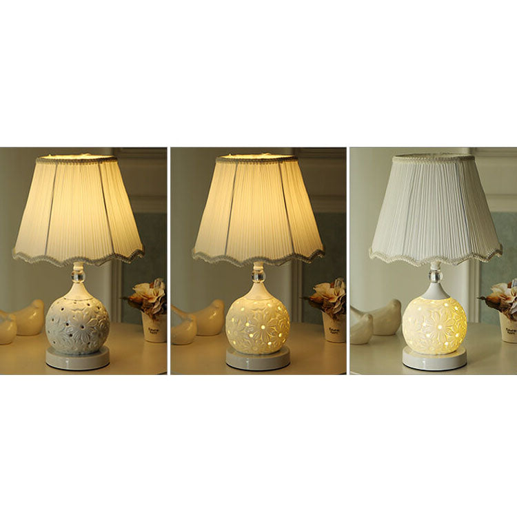 Europäische, minimalistische Keramik-Fernbedienung, dimmbare 1-Licht-Tischlampe 