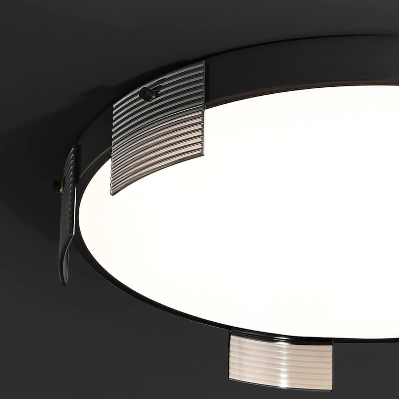 Modern Minimalistic Round Copper Glass Acrylic LED Flush Mount Light