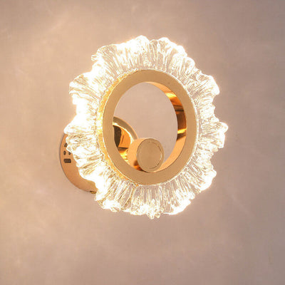 Modern Light Luxury Acrylic Sunflower Shape Iron LED Wall Sconce Lamp