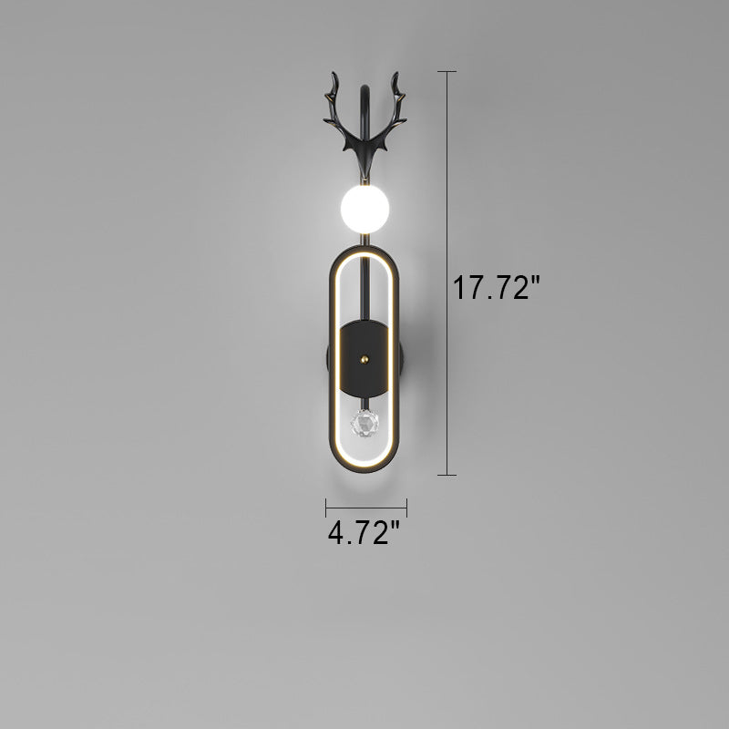 Nordic Light Luxury Antler Circle LED Wall Sconce Lamp