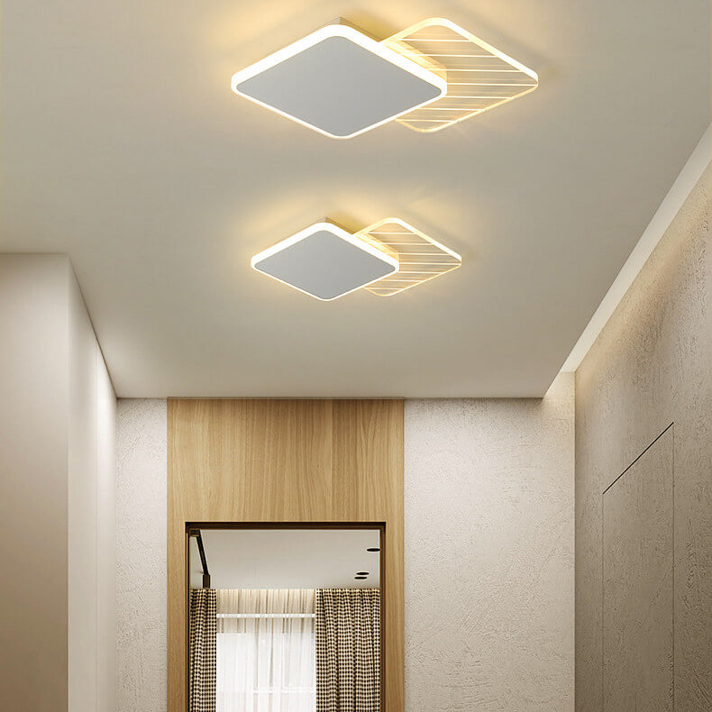 Creative Simple Geometric Overlap Design LED Flush Mount Light