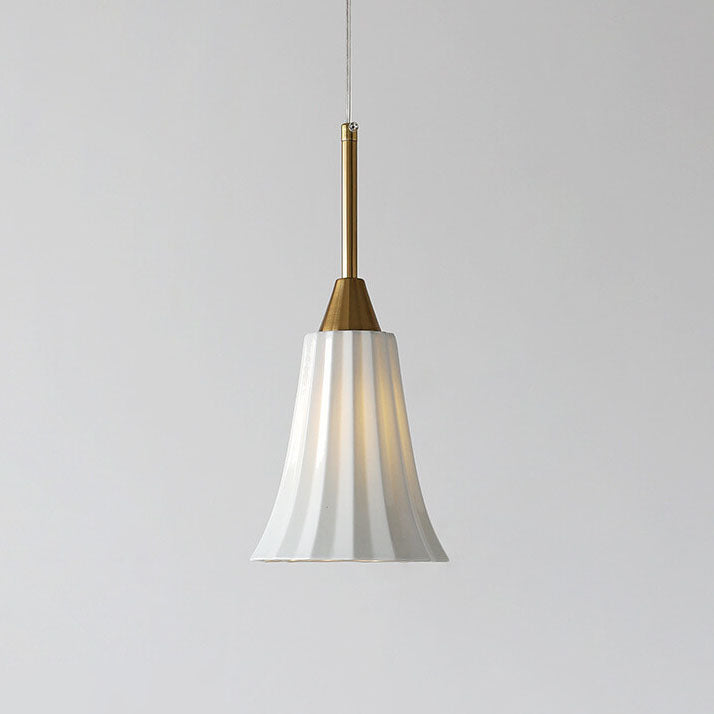 Luminaire suspendu moderne et minimaliste à 1 lumière en forme de cloche à texture en céramique 