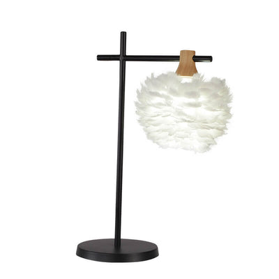 Moderne kreative Feder Angelrute 1-Licht Tischlampe