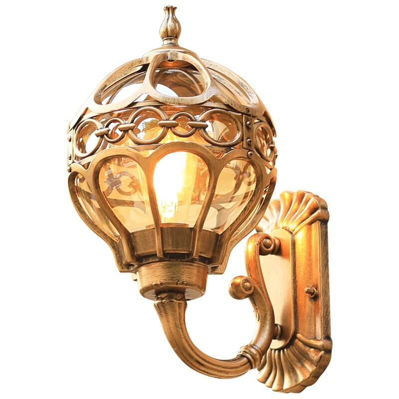 European Light Luxury Waterproof Aluminum Glass 1-Light Wall Sconce Lamp