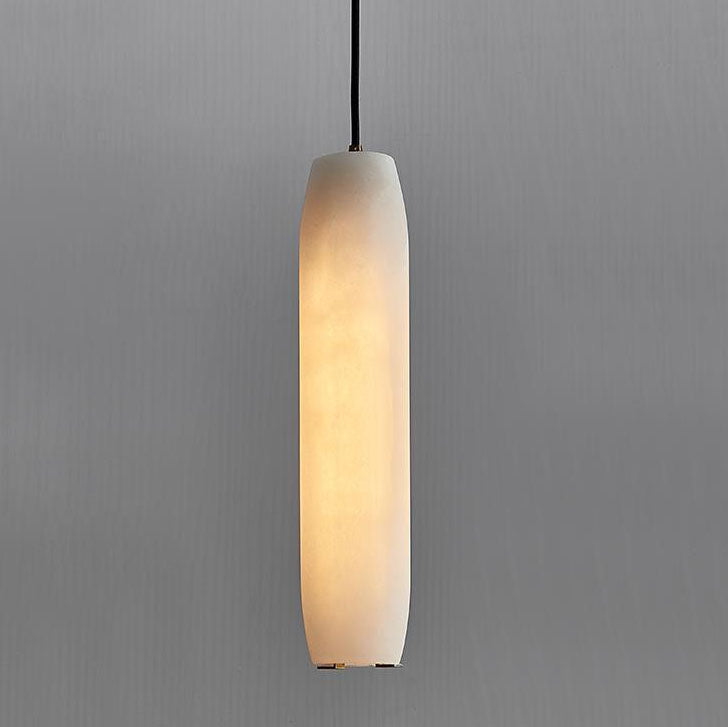 Lampe suspendue à 1 lumière en forme de colonne de marbre et de bronze de luxe nordique 