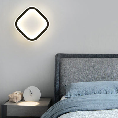 Nordic Minimalist Square Frame Iron PVC LED Wall Sconce Lamp