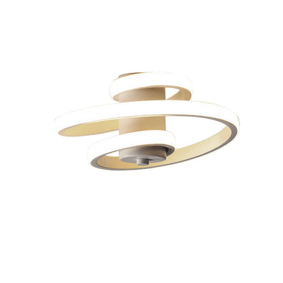 Nordic Minimalist Aluminum Ribbon Spiral Design LED Flush Mount Light