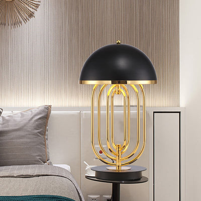 Lampe de table rotative de luxe en métal et aluminium à 2 lumières de lumière moderne 