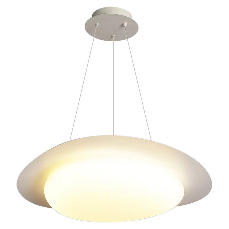 Nordic Minimalist White Pebble Acrylic Iron LED Pendant Light