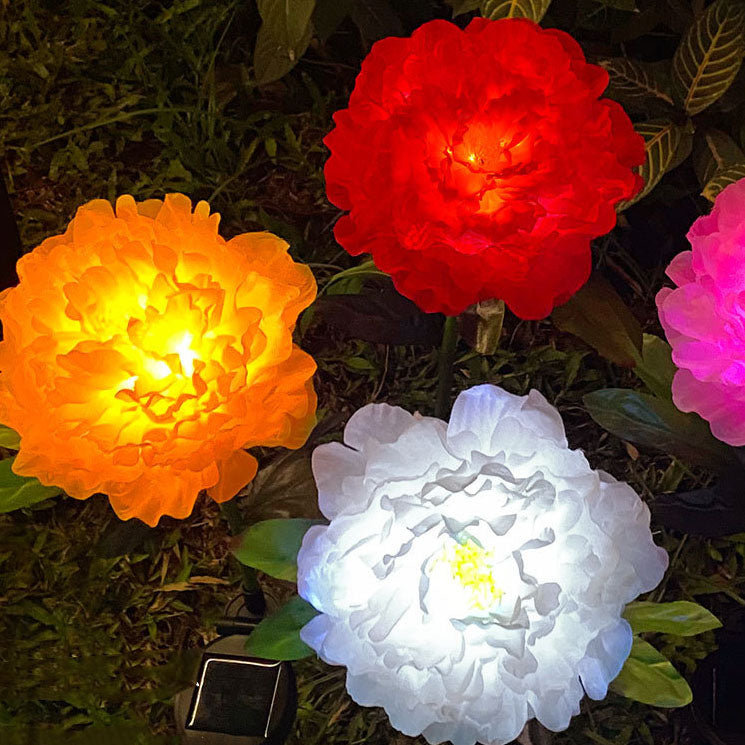 Modern Simulated Flowers Decorative Solar Outdoor Lawn LED Garden Ground Insert Landscape Light