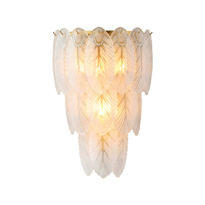 European Light Luxury Feather Iron Glass 2/3-Light Wall Sconce Lamp