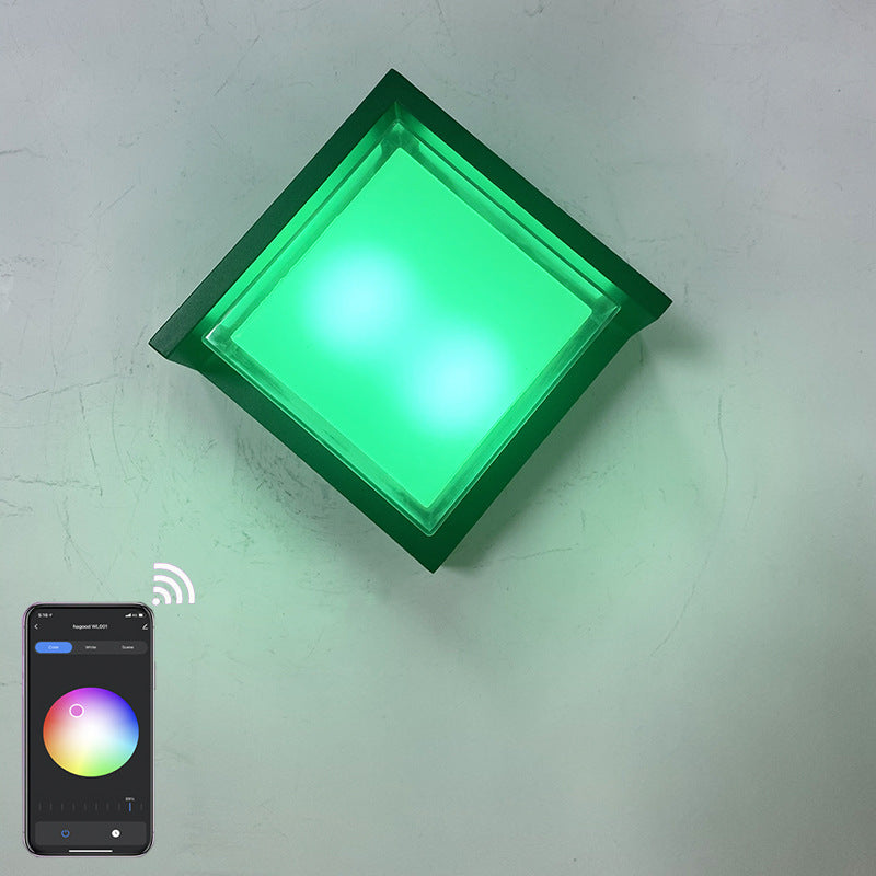 Moderne Smart Square APP, die wasserdichte LED-Wandleuchte dimmt 