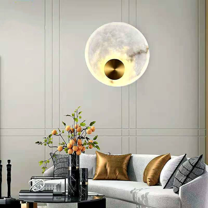 Nordic Resin Round Marble Pattern Design 1-Licht-Wandleuchte 