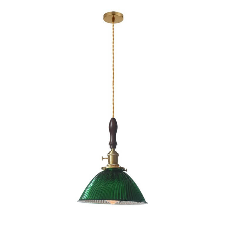 Modern Retro Solid Color Brass Glass Iron 1-Light Pendant Light