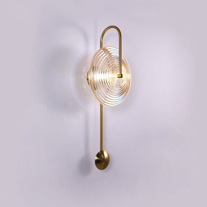 Modern Glass Creative Clock Design 1-Light Wall Sconce Lamp