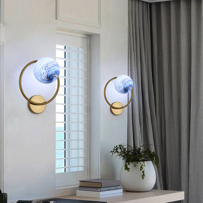 Modern Creative Planet Glass Circle 1-Light Wall Sconce Lamp