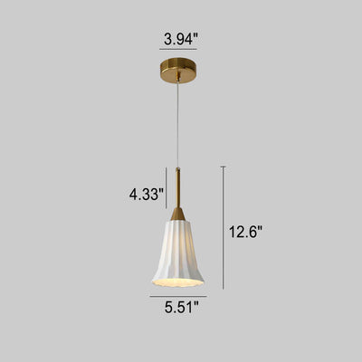 Luminaire suspendu moderne et minimaliste à 1 lumière en forme de cloche à texture en céramique 