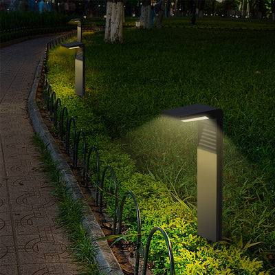 Simple Solar Square Flat LED Outdoor Waterproof Garden Ground Insert Landscape Light