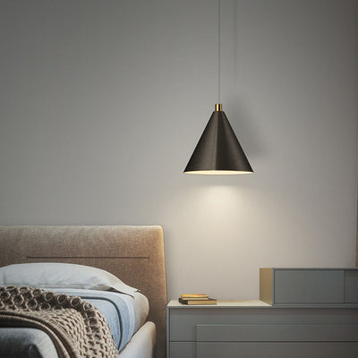 Nordic Minimalist Brass Cone 1-Light Pendant Light