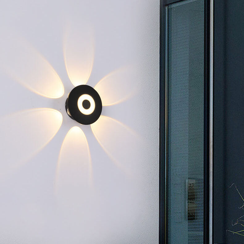 Modern Black Round Aluminum Indoor Outdoor Waterproof LED Wall Sconce Lamp