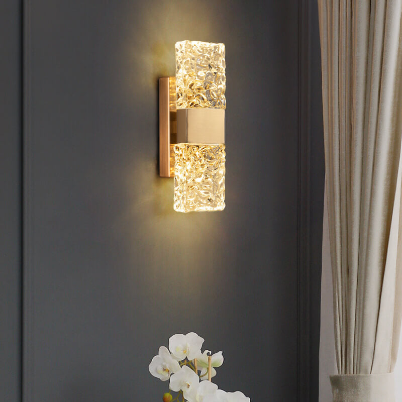 Nordic Light Luxury Corrugated Crystal LED Wall Sconce Lamp