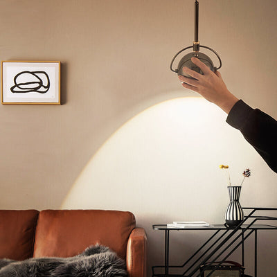 Modern Minimalist Round-headed Iron Aluminum COB 1-Light Pendant Light For Bedroom