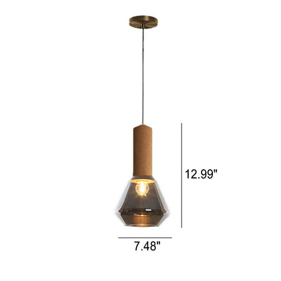 Modern Luxury Copper Glass Jar 1-Light Pendant Light