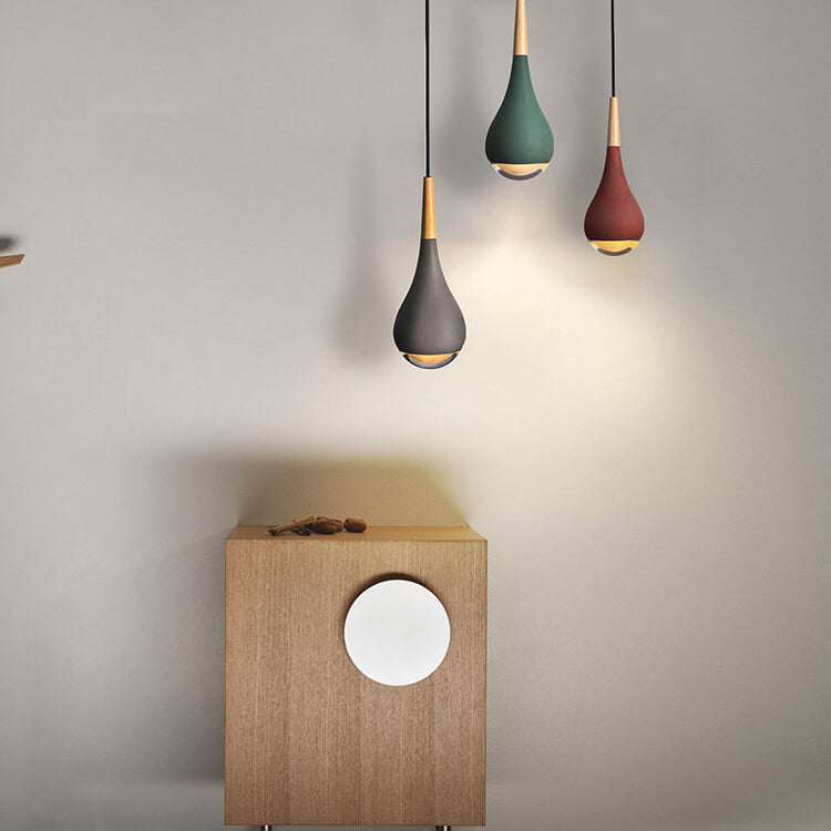 Nordic Industrial Water Drop Shape Cement LED Pendant Light