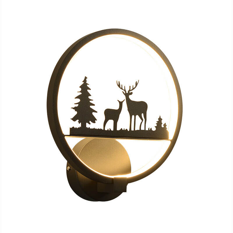 European-style Creative Moose Round Silicone Acrylic LED Wall Sconce Lamp