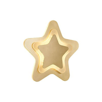 Nordic Luxury Brass Star Shape LED Wall Sconce Lamp