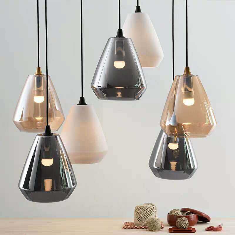 Nordic Minimalist Conical Glass Jar 1-Light Pendant Light