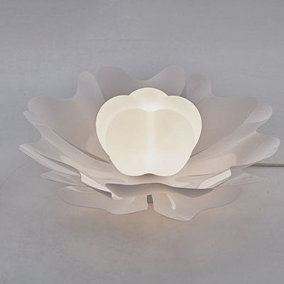 Contemporary Creative Cream Acrylic Petal Shade 1-Light Flush Mount Ceiling Light For Living Room