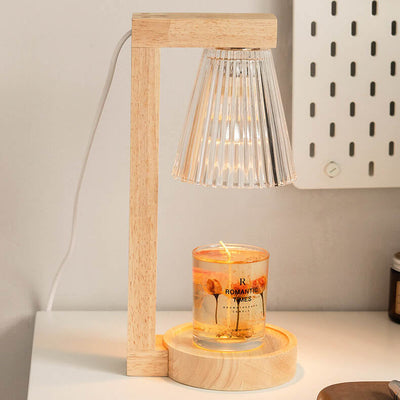 Modern Minimalist Cone Shade Hardware Log 1-Light Melting Wax Table Lamp