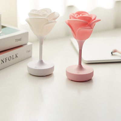 Lampe de table rechargeable par USB en plastique rose créative moderne 