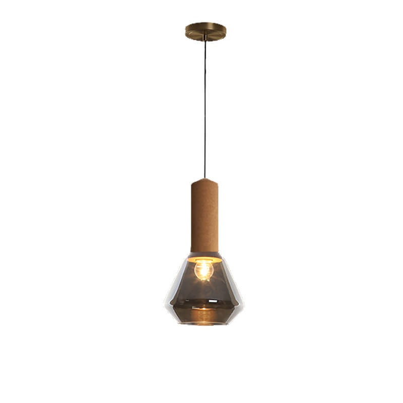 Modern Luxury Copper Glass Jar 1-Light Pendant Light