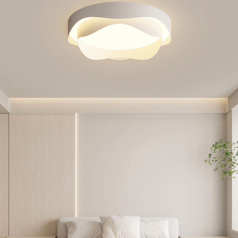 Modern Acrylic Round Creative Corrugated Design LED Flush Mount Light