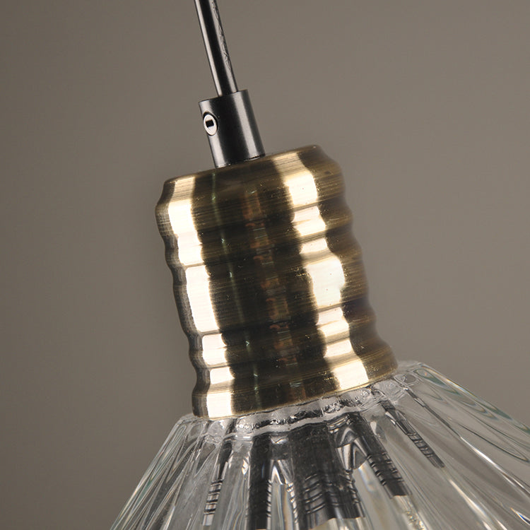 Lampe suspendue à 1 lumière en verre parapluie transparent rétro moderne 