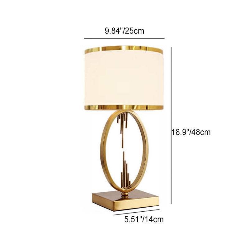 Lampe de table moderne à 1 lumière carrée et ronde en métal du milieu du siècle pour chambre à coucher 