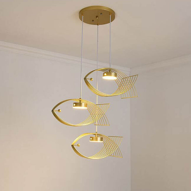 Lustre LED au design créatif et moderne en acrylique avec poisson 