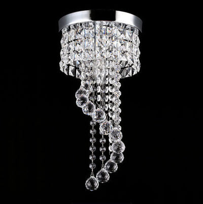 Plafonnier encastré à 1 lumière suspendu en cristal rond de luxe moderne 