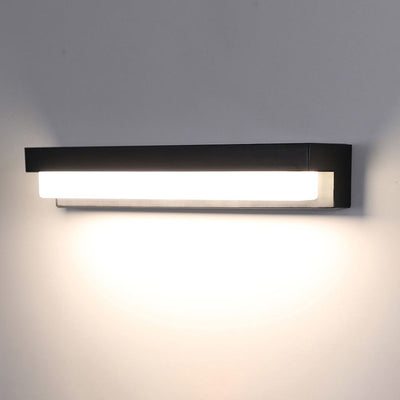 Solar Outdoor Rectangular Flat Panel Body Sensor Light Waterproof Patio LED Wall Sconce Lamp