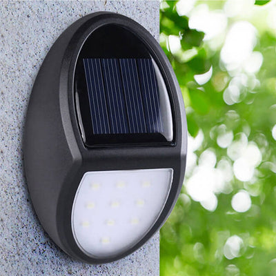 Simple Solar Oval Fence Outdoor Wall Sconce Lamp