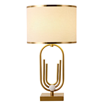 Modern Minimalist Imitation Copper Cloth 1-Light Table Lamp