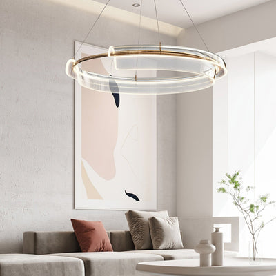 Lustre LED rond créatif minimaliste en fer forgé 