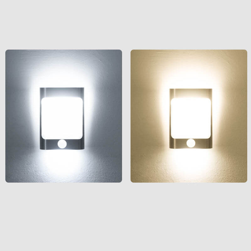 Modern Rectangular Body Sensor Aluminum USB Rechargeable LED Wall Sconce Lamp