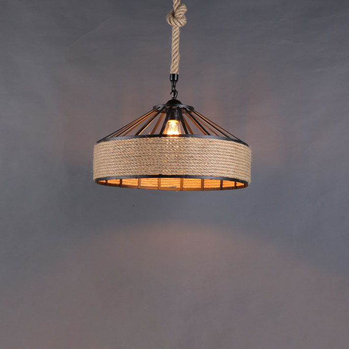 Modern Industrial Iron Twine 1-Light Pendant Light