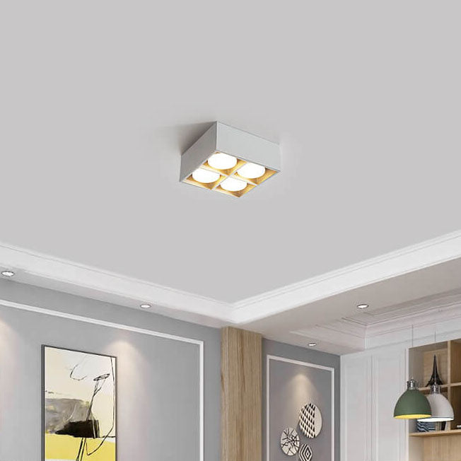 Minimalist Square Box Spotlight Iron LED Flush Mount Ceiling Light